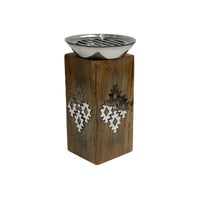 مبخرة خشبية مع صحن ستيل فاخر