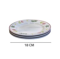 صحن سيراميك ورد مسطح