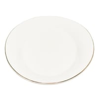 صحن سيراميك أبيض مذهّب الأطراف