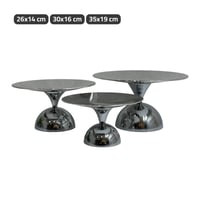 صحن تقديم معدني بقاعدة