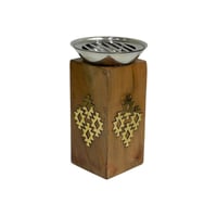 مبخرة خشبية مع صحن ستيل فاخر