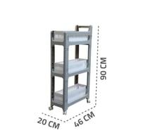 ارفف بلاستيك مستطيل 3 دور بكفرات