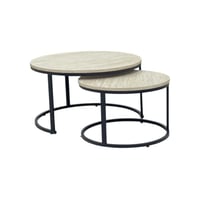 طاولتين متداخلة دائرية خشب