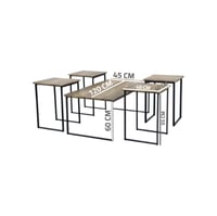 طقم طاولة شاي 5 قطع خشب مستطيل