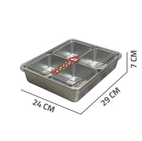 منظم ستيل مستطيل مع ملاعق بلاستيك