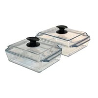 صينية فرن زجاج بغطاء