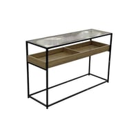 مدخل زجاج رف خشبي قسمين