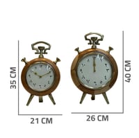 ساعة تحفة ألمونيوم خشب دائري