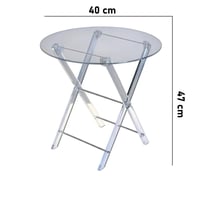 طقم طاولات اكريلك دائري 6 قطع مع حامل