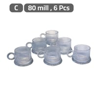 طقم أكواب قزاز شفاف