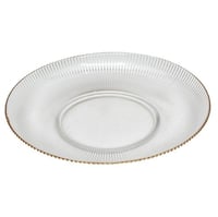 صحن زجاجي شفاف مذهّب