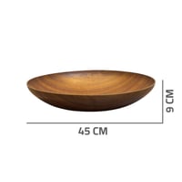 بادية فايبر لون خشبي مدور