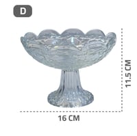 صحن تقديم دائري زجاج بقاعدة