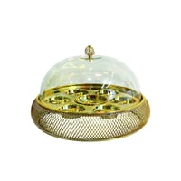 صحن مكسرات ستيل بغطاء اكريلك