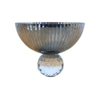 صحن ضيافة ستيل بقاعدة كريستال