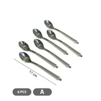 طقم ملاعق ستانلس ستيل فاخرة 6 قطع