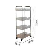 ارفف بلاستيك شفاف مع عجلات