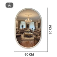 مرايات حائط مودرن بإطار خشبي بيضاوي 60*90 سم