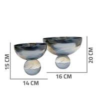 وعاء ستانلس ستيل قاعدة كريستال للضيافة