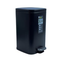 سلة مهملات إيكو ستانلس ستيل أسود مربع