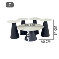 طقم طاولات دائرية سيراميك 4+1