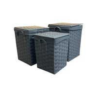 سلة غسيل مربعة بلاستيك بغطاء