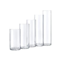 فازة زجاج شفاف اسطواني