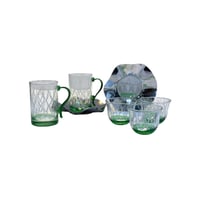 طقم ضيافة زجاج محفور