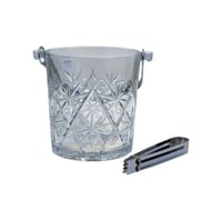 دلو ثلج زجاج مع ملقط
