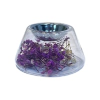 مبخرة زجاج هرمية مع ورد مجفف