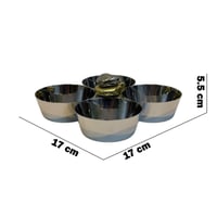 صحن ضيافة مقسم مقبض تصميم حجر ذهبي فضي