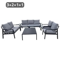 طقم جلسة حديقة 7 أشخاص طاولات مدمجة