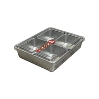 منظم ستيل مستطيل مع ملاعق بلاستيك