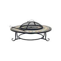 طاولة نار أرضية بسطح حجري