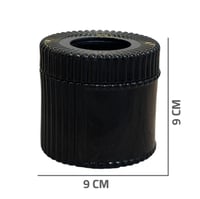 علبة مناديل زجاج أسود دائري