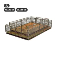 طوفرية مستطيل قاعدة خشب