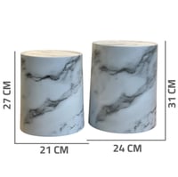 سلات نفايات منزلية بلاستيك مدور رخامي