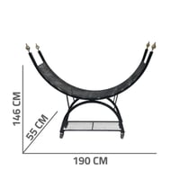 حاملة حطب هلالي حديد أسود