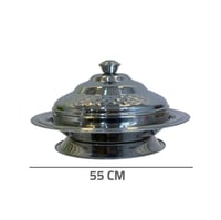 صحون ولائم بقاعدة وغطاء ستانلس ستيل