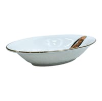 سرويس سيراميك أبيض مذهب الأطراف