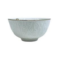 زبدية سيراميك أبيض بأطراف مذهبة