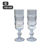 كاسات عصير بقاعدة زجاج قطعتين