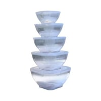 طقم علب بلاستيك مربع شفاف