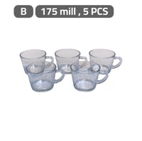طقم اكواب زجاج للشاي 5 قطع