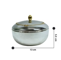 تمرية ستانلس ستيل فضي مذهّب