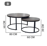 طاولتين متداخلة دائرية خشب