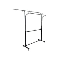 استاند ملابس علاقين ستيل فضي أسود