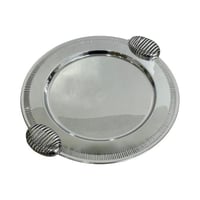 طوفرية ستانلس ستيل دائرية بمقابض منحوتة يدويا