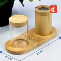 طقم مبخرة خشب لون بيج