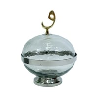 وعاء تقديم زجاج بغطاء